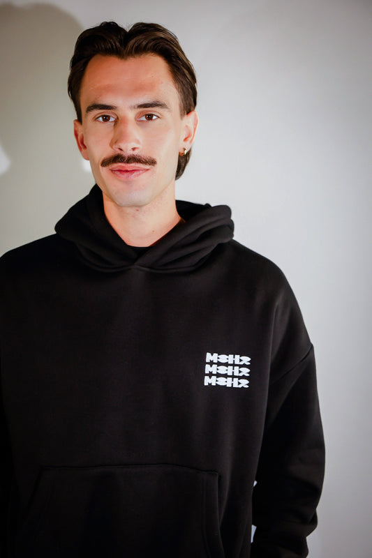 Triple Hoodie Black / White Logo