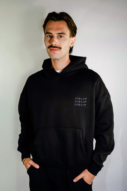 Triple Hoodie Black / Black Logo