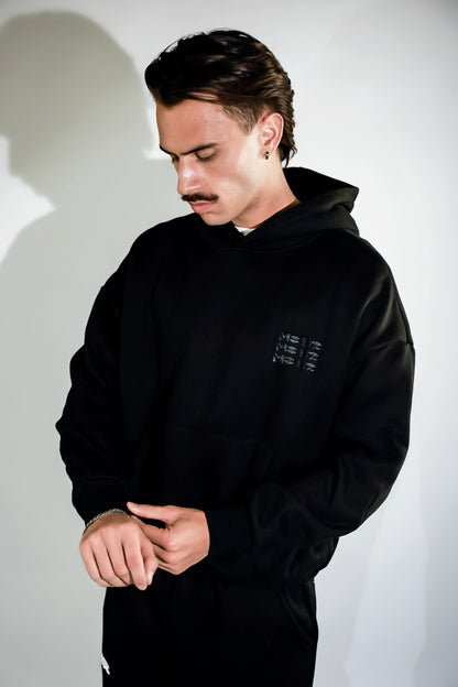 Triple Hoodie Black / Black Logo
