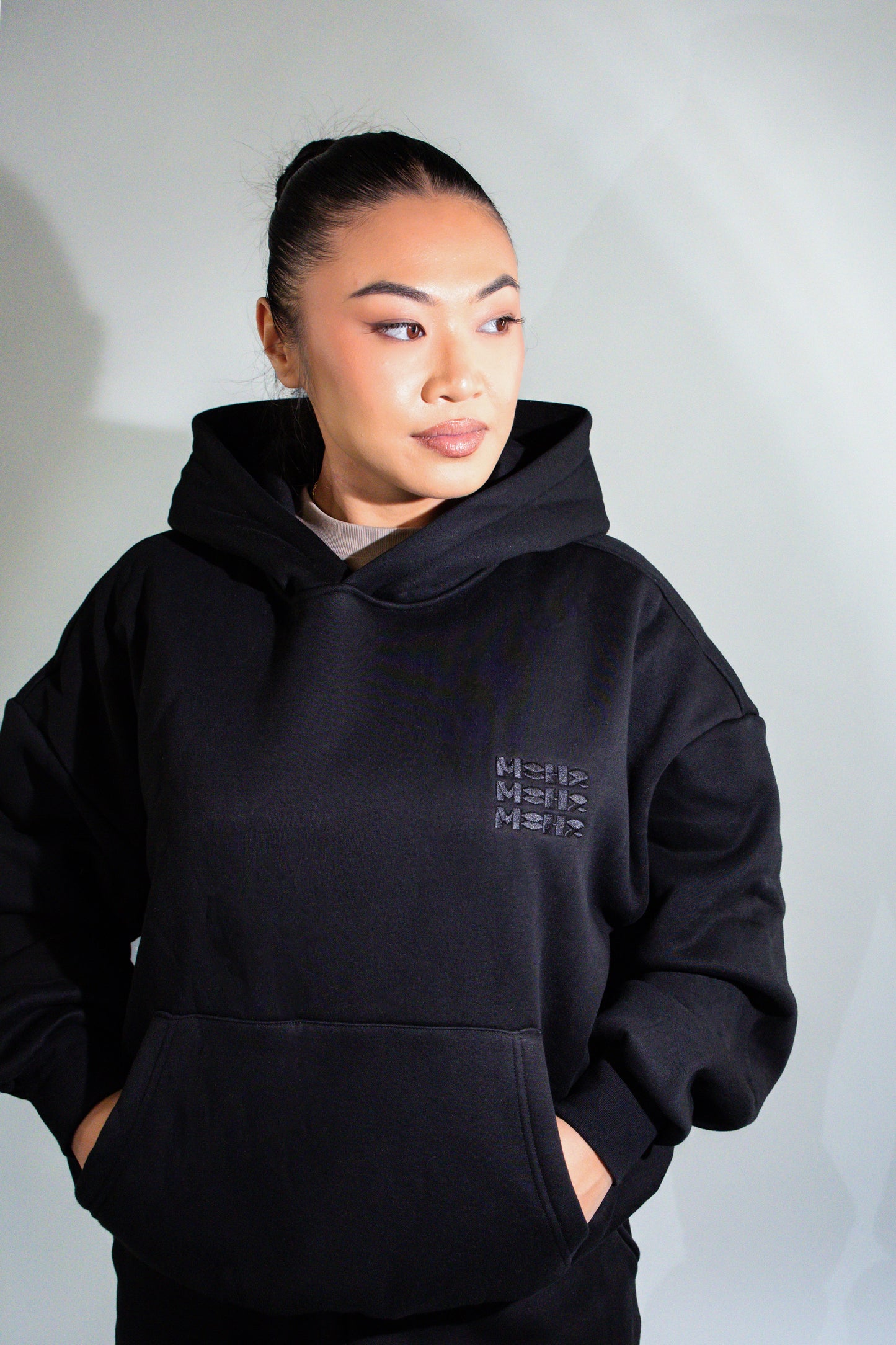 Triple Hoodie Black / Black Logo