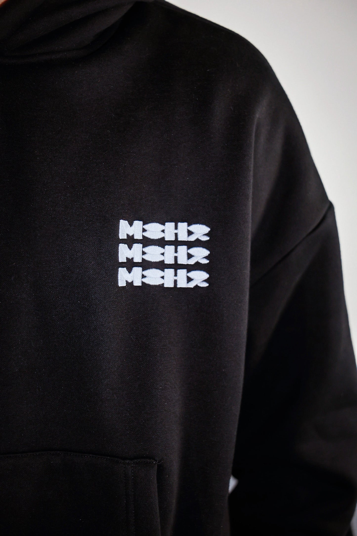 Triple Hoodie Black / White Logo